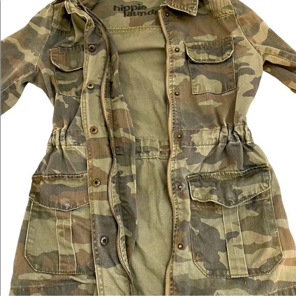 Hippie Laundry Vanilla Star Women’s Khaki Green Camo Anorak Jacket, Size Small - Picture 4 of 13